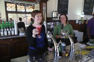 Rachel and Sally at the soda fountain